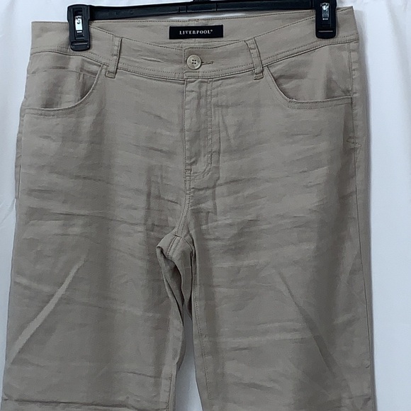 Women’s LiverPool Khaki Linen Pants Size 10/30 EUC - Picture 3 of 8